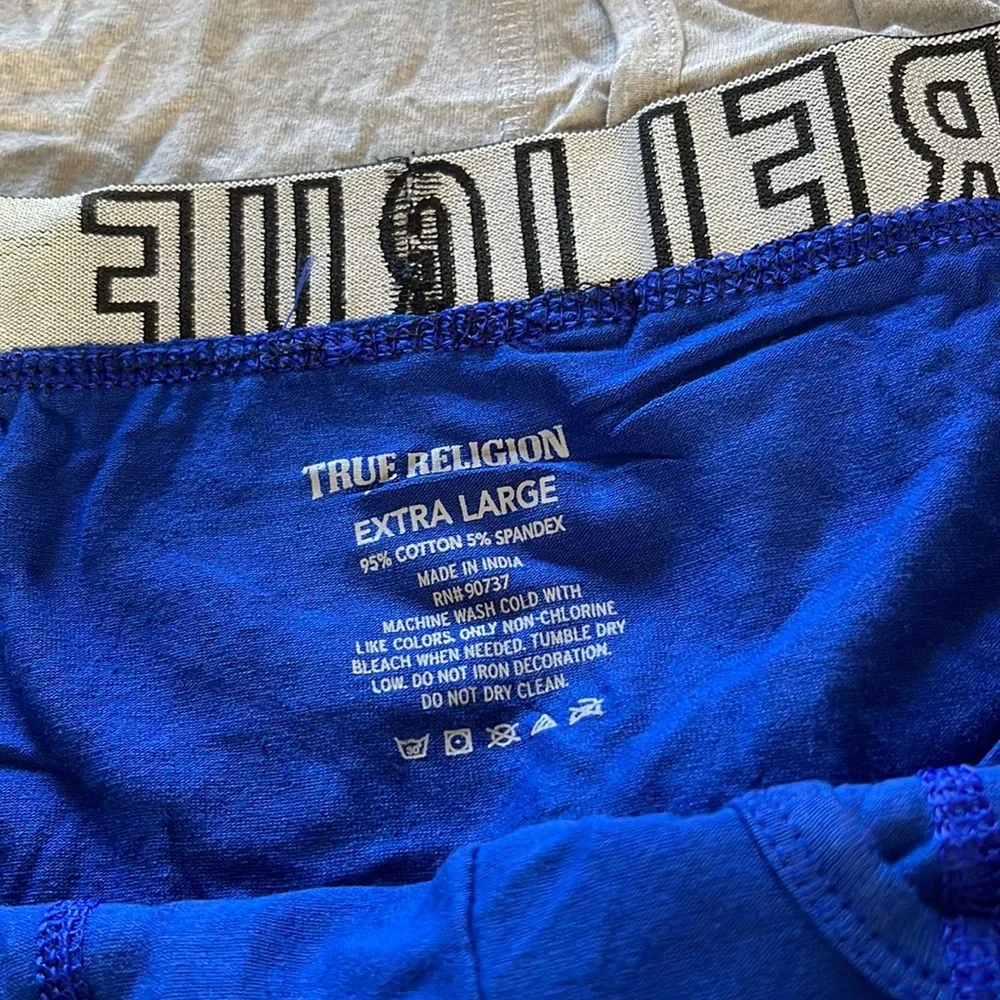 True Religion XL Fly Front Cotton/Spandex Boxer Brief (2 Single Pairs)